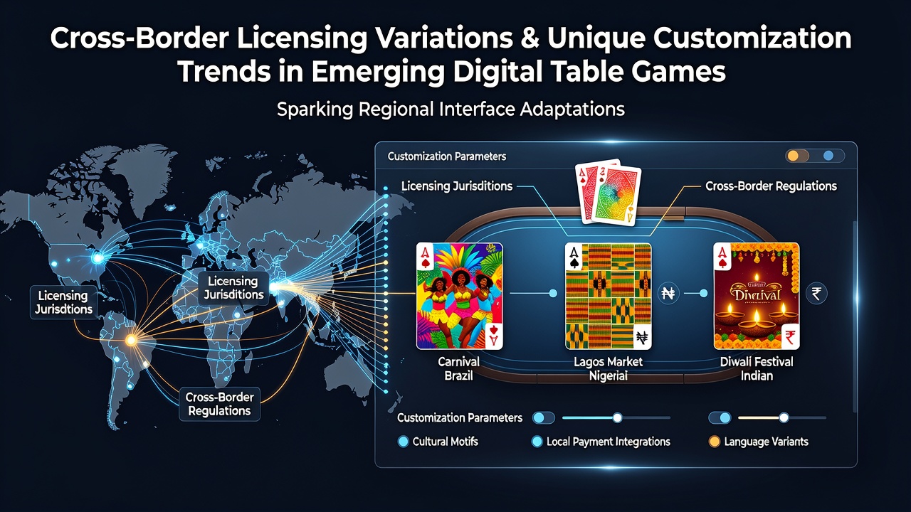 Digital table game interface showing customized blackjack layout with regional payment integrations and cultural design elements for emerging Asian markets