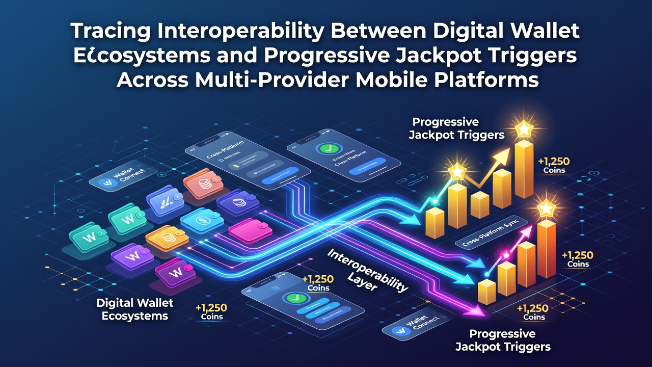 Digital wallet integration across mobile casino platforms showing transaction flows and jackpot synchronization
